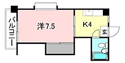 メゾンマルニ 1Kの間取図画像
