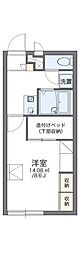 レオパレスサンホワイト枝松 1Kの間取図画像