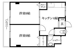 メープルハウス御幸 2Kの間取図画像