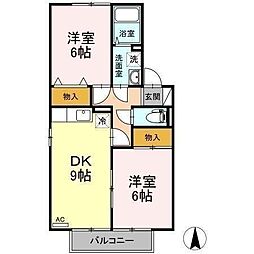 エントピア余戸C 2DKの間取図画像