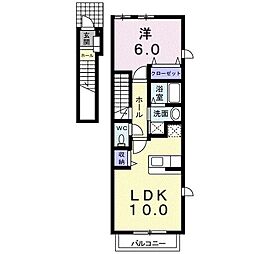 セレノ東野A 1LDKの間取図画像