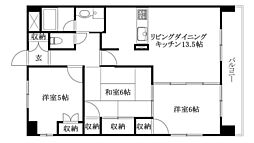 ノーブル道後 3LDKの間取図画像