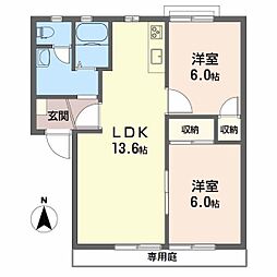 ハイランド玉尾 2LDKの間取図画像