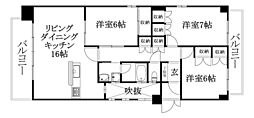 ヴォルジュ石手 3LDKの間取図画像