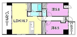 永田小坂ビル 2LDKの間取図画像