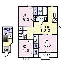 アメニティーハイム1 3LDKの間取図画像