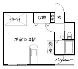 アルト生石 ワンルームの間取図画像