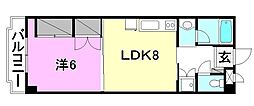 ツインハーモニー 1LDKの間取図画像