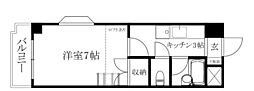 フレクション松山東石井 1Kの間取図画像
