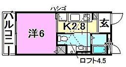 Bluecasa 1Kの間取図画像