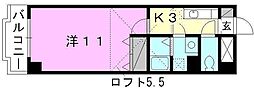 メゾン・ラ・セーヌ 1Kの間取図画像