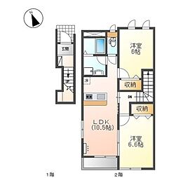 まほろば 2LDKの間取図画像