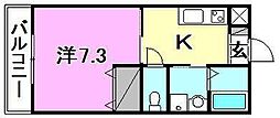 マリンエイト 1Kの間取図画像