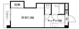 プレアール松前 1Kの間取図画像