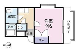 アーク・MIAKI2 1Kの間取図画像