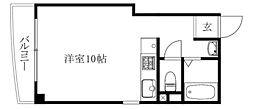 grandshell3番町 ワンルームの間取図画像