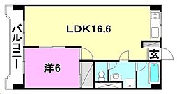 第2グランディール村瀬 1LDKの間取図画像