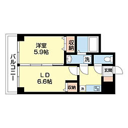 willDo笹口 2Kの間取図画像