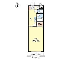 ラーレTOKIMEKI2 1Kの間取図画像