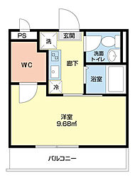 Lunaria東松山 1Kの間取図画像