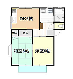アドニスA 2DKの間取図画像