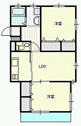 メイプルコートテル 2LDKの間取図画像