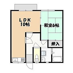 ハウスイースト 1LDKの間取図画像