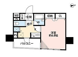 プレール・ドゥーク銀座EAST 1Kの間取図画像