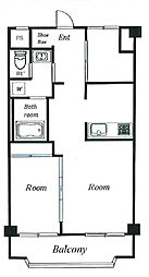 レジェンド五反田 1SLDKの間取図画像