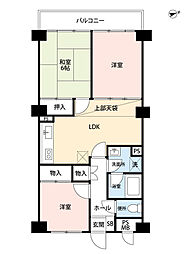 ライオンズマンション歌舞伎町A棟 3DKの間取図画像