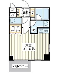 プラウランド行徳 ワンルームの間取図画像
