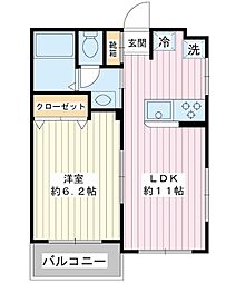 第二金子マンション 1LDKの間取図画像