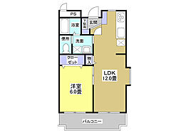 シャトレ伍番館 1LDKの間取図画像