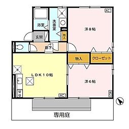 リビングタウン佐鳴B 2LDKの間取図画像
