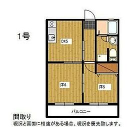 ベルメゾン8A 2DKの間取図画像