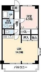 レジデンスHARUMI 1LDKの間取図画像
