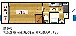 Shibuya一番館 1Kの間取図画像
