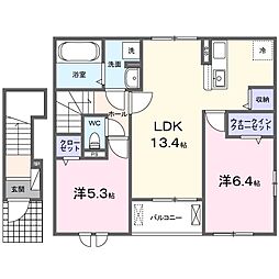 フラン 2LDKの間取図画像