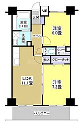 セントラルコート21 2LDKの間取図画像