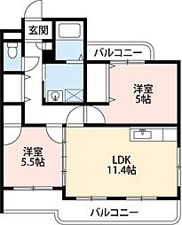 ピエールフェローニ 2LDKの間取図画像