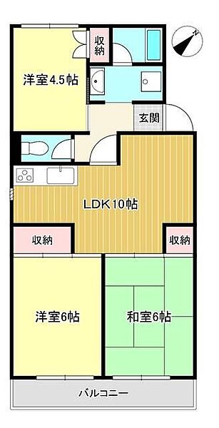 ベルメゾンたき 203｜静岡県浜松市中央区佐鳴台５丁目(賃貸マンション3LDK・2階・59.50㎡)の写真 その2