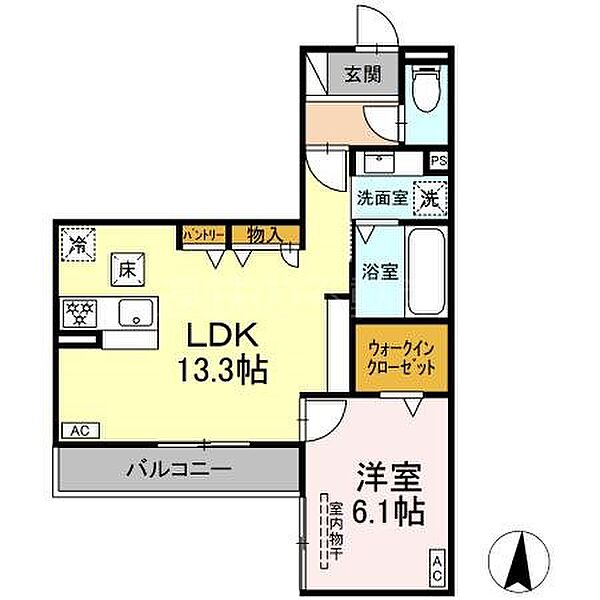 仮称）D-Hills　天王 102｜静岡県浜松市中央区天王町(賃貸アパート1LDK・1階・46.55㎡)の写真 その2