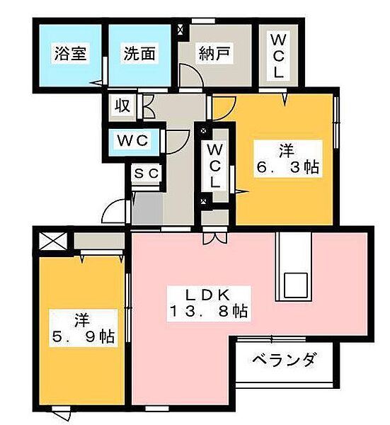 Residence　HARU 401｜静岡県浜松市中央区相生町(賃貸マンション2LDK・4階・71.59㎡)の写真 その2
