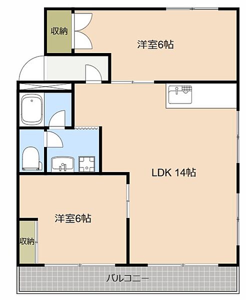 イーグルホワイト 202｜静岡県浜松市中央区西伊場町(賃貸アパート2LDK・2階・55.37㎡)の写真 その2