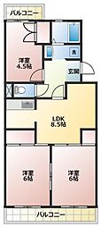 アーバン・ビレッジ 3LDKの間取図画像