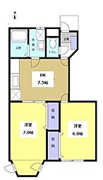 すずらん 2DKの間取図画像