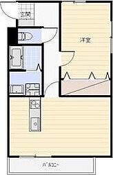 アモリール2 1LDKの間取図画像