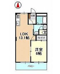 淡交舎 1LDKの間取図画像