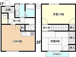 テラス実香 2LDKの間取図画像