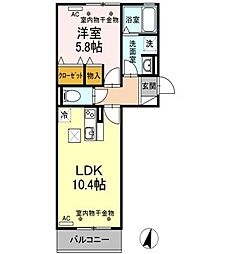 セイジュールNa-Sa 1LDKの間取図画像